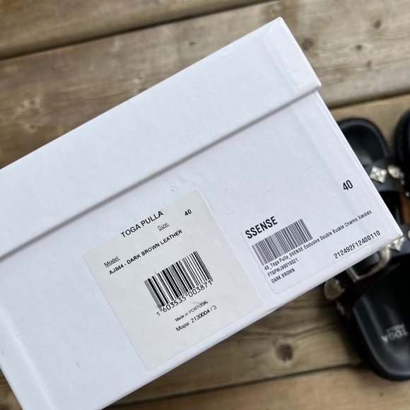 TOGA PULLA Black Double Buckle Charms Sandals - Picture 4 of 7